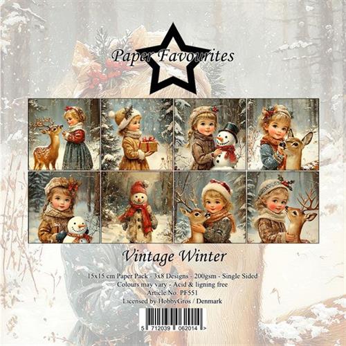 Paper Favourites Vintage winter 24 ark 15x15cm 200g